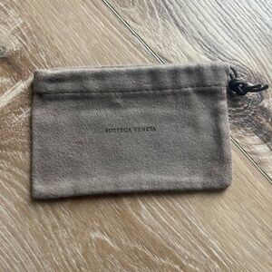BOTTEGA VENETA Taupe Suede Drawstring Pouch with Leather Tie (small)